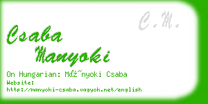 csaba manyoki business card